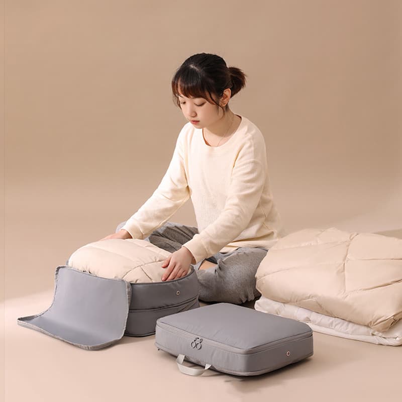 Saco de armazenamento de viagem saco de armazenamento de compressão de viagem portátil bagagem roupas para baixo jaqueta