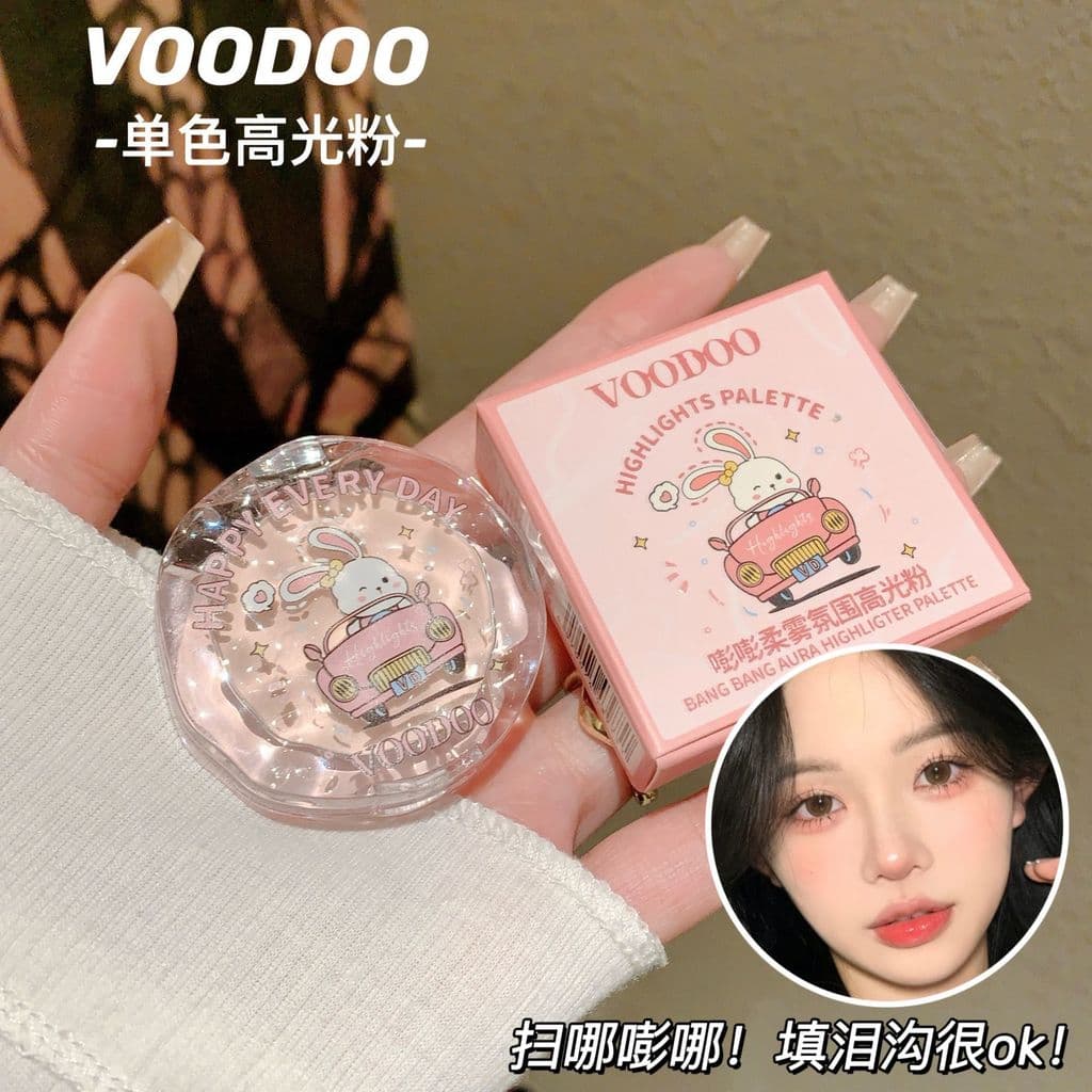 VOODOO pó de alto brilho fosco brilho Facial alto brilho Blush capa lágrima sulco sombra nariz sombra paleta pó prensado
