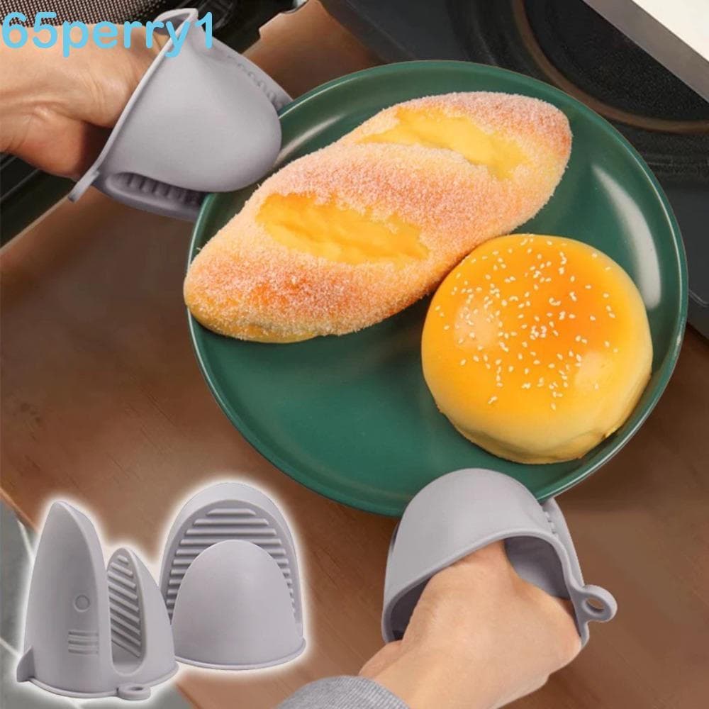 PERRY1 1 Par De Luvas De Forno Em Forma De Tubarão , Luva Com Isolamento Térmico De Silicone , Porta-Panelas Antiderrapa