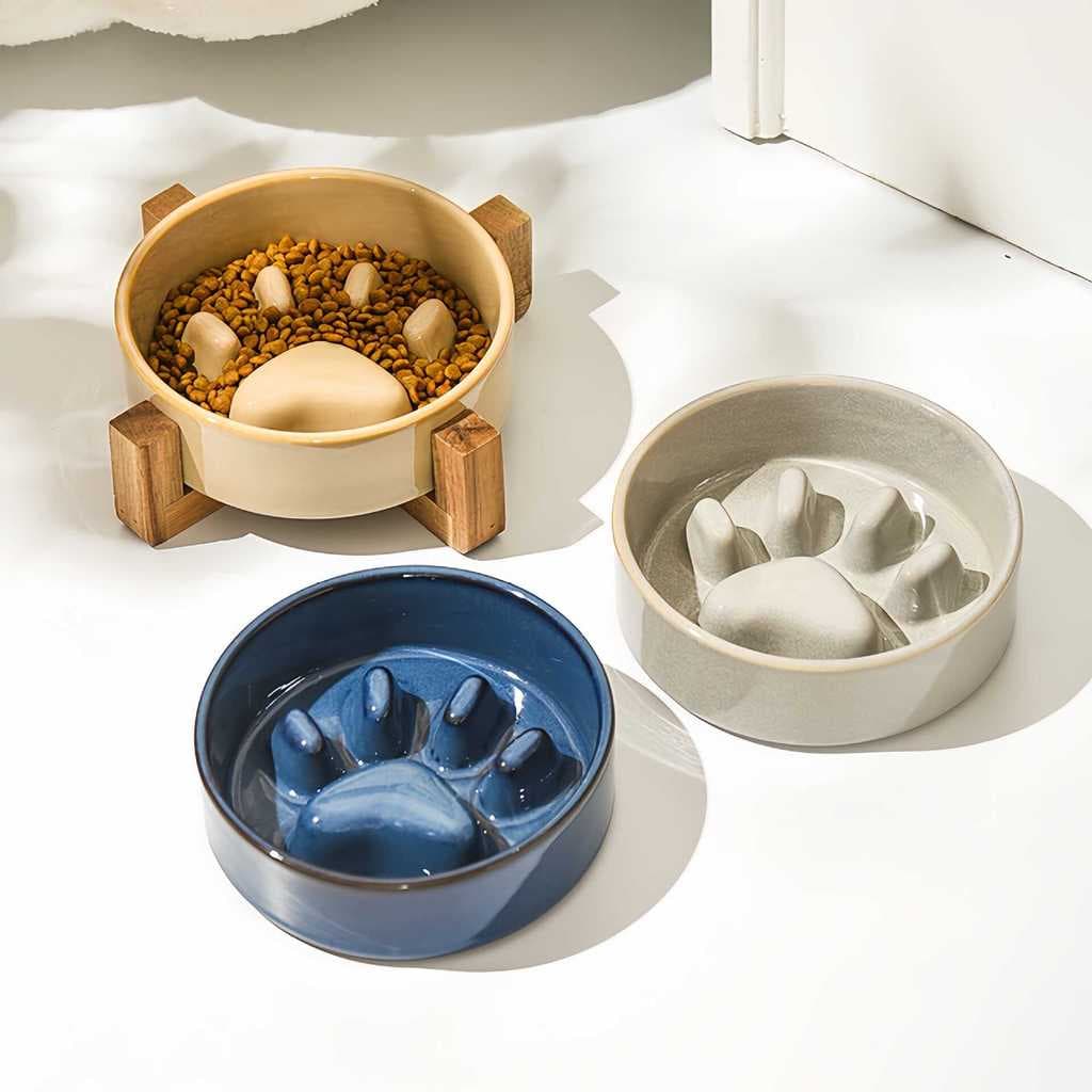 Tigela de cerâmica para comida lenta, tigela Anti-estrangulamento para cães e gatos, tigela pequena e média para cachorr