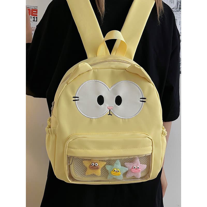 Novo bonito macio menina pequena saco de escola feminino coreano menina dos desenhos animados mochila transparente de al
