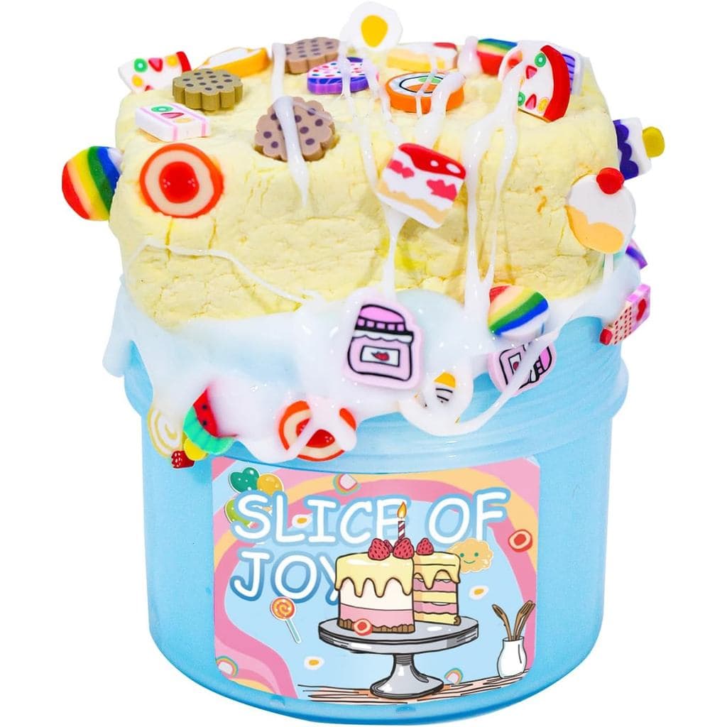 Kit de Slime Manteiga Slice of Joy, Slime Temático de Bolo de Argila DIY, 7oz Espesso e Brilhante, Aroma de Uva, Slime A