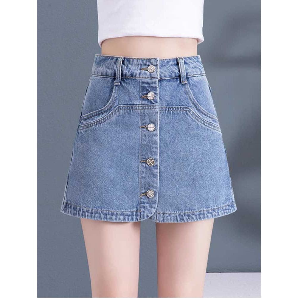 Shorts jeans femininos 2026 verão novo estilo moda cintura alta calças largas perna saia a linha calças quentes estilo f
