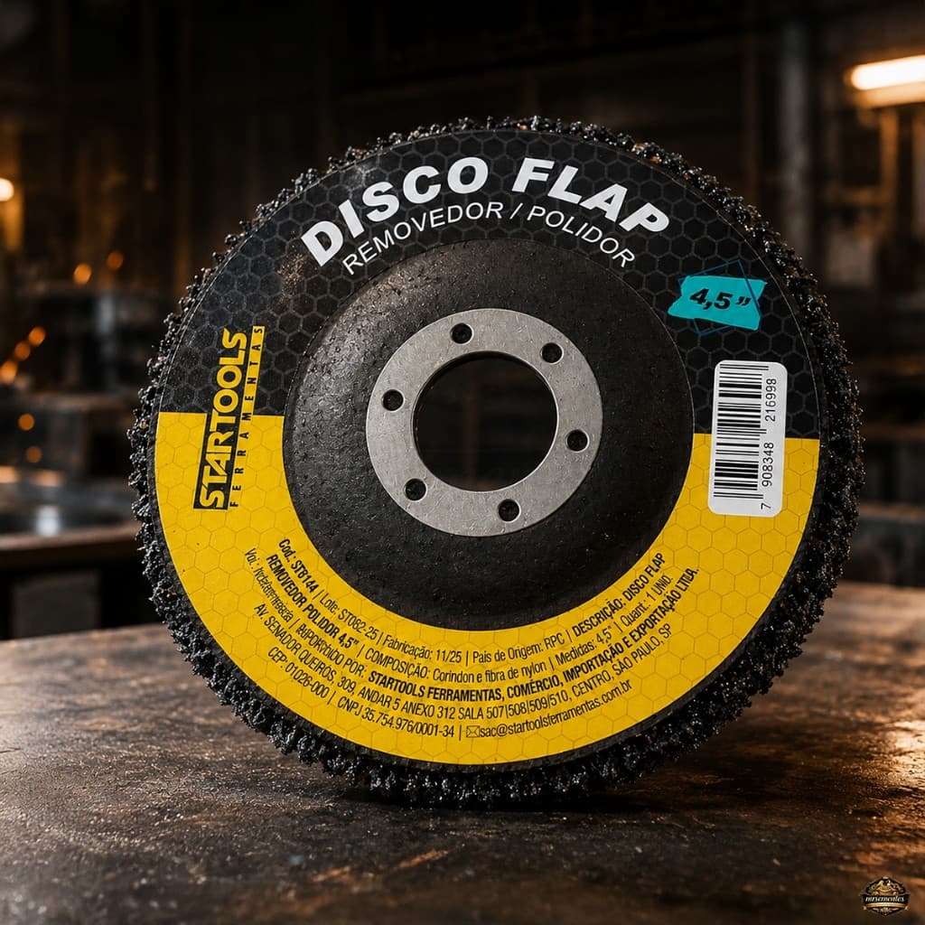 Kit 2 A 10 Disco Flap 4,5 Pol 115mm Furo 22mm Lixa Desbaste Removedor Polidor Esmerilhadeira Metal