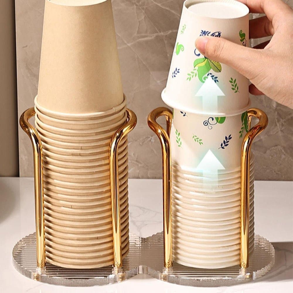 Ypdenviado Dentro De 24 Horas Suporte De Copo Descartável Dourado Para Bebidas De Água E Chá Porta-Copos BAC5