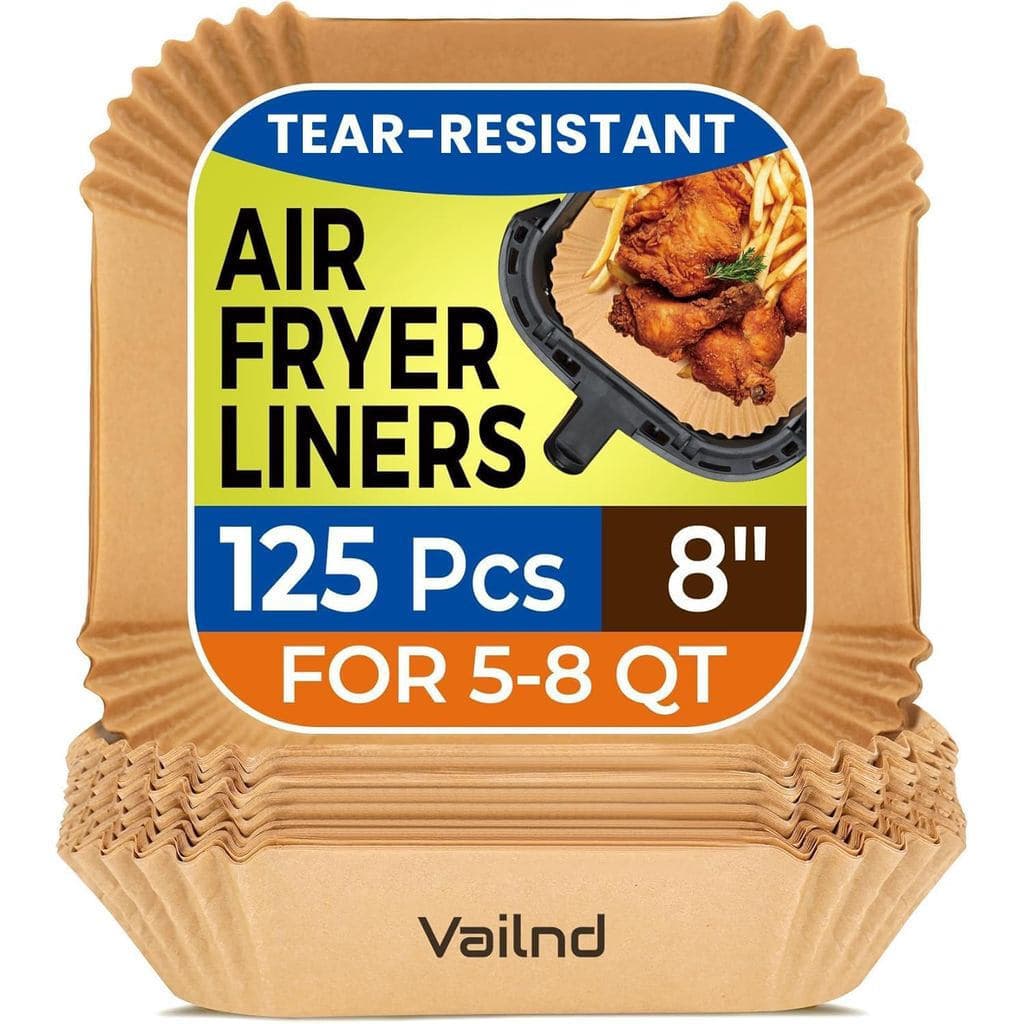 Forros de papel para air fryer, 125 folhas de papel pergaminho, forros descartáveis para air fryer para uso em micro-ond
