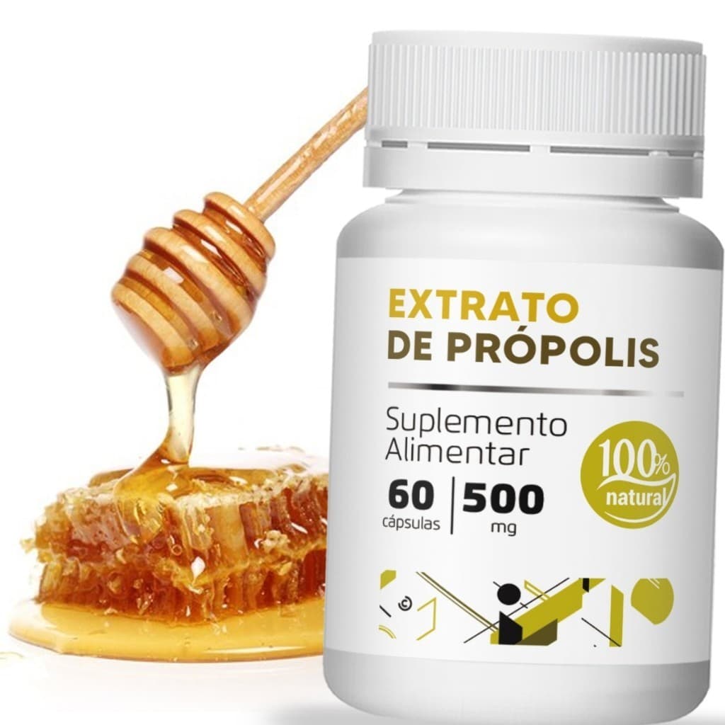 Extrato De Própolis/Verde  em pó 500mg 60Cáps