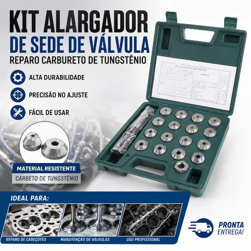 Kit Alargador De Sede De Válvula Moto Ferramenta Reparo Carbureto De Tungstênio