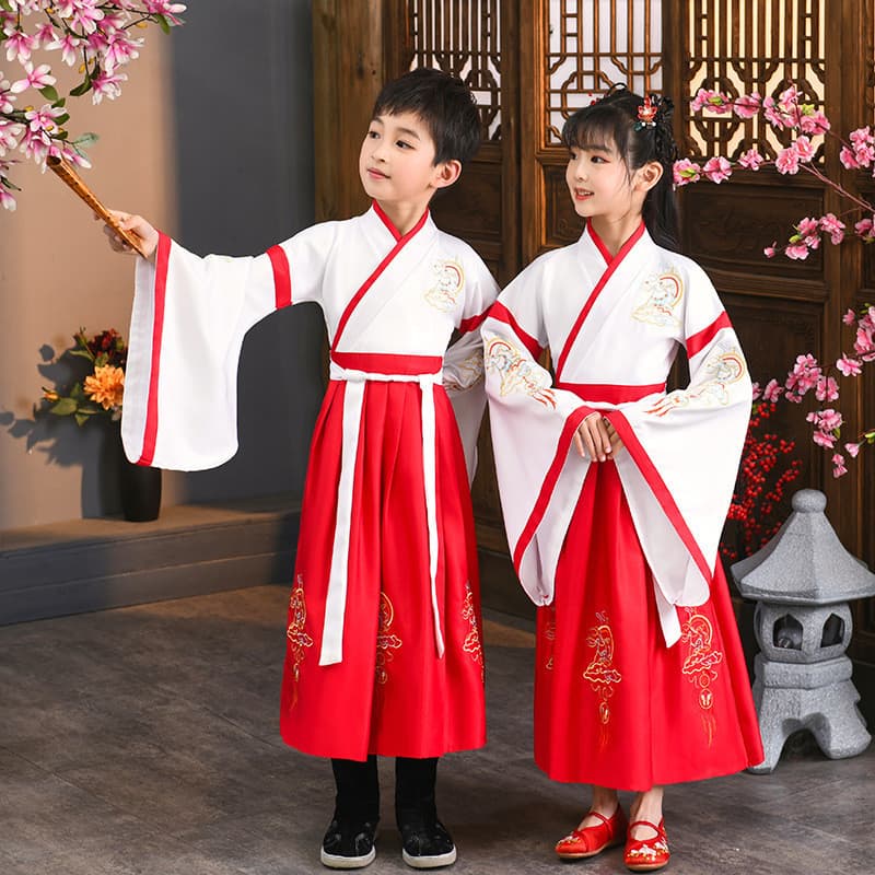 Hanfu Meninos Trajes Chineses Trajes Chineses Livro Trajes Infantis Clássicos de Três Personagens Regras Discípulas Traj