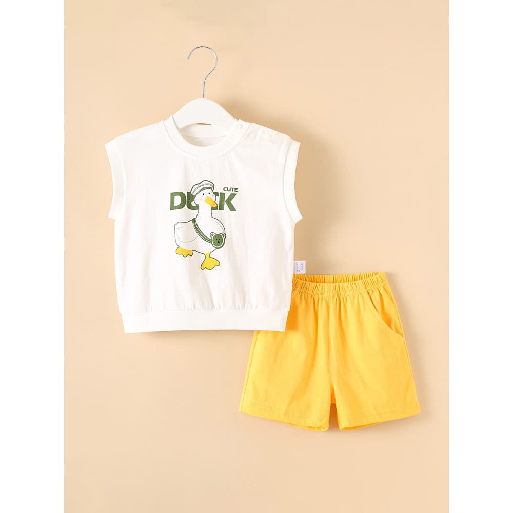 Algodão puro estilo fino crianças 0-5 anos de idade sem mangas terno roupas de bebê dividir terno de duas peças para for