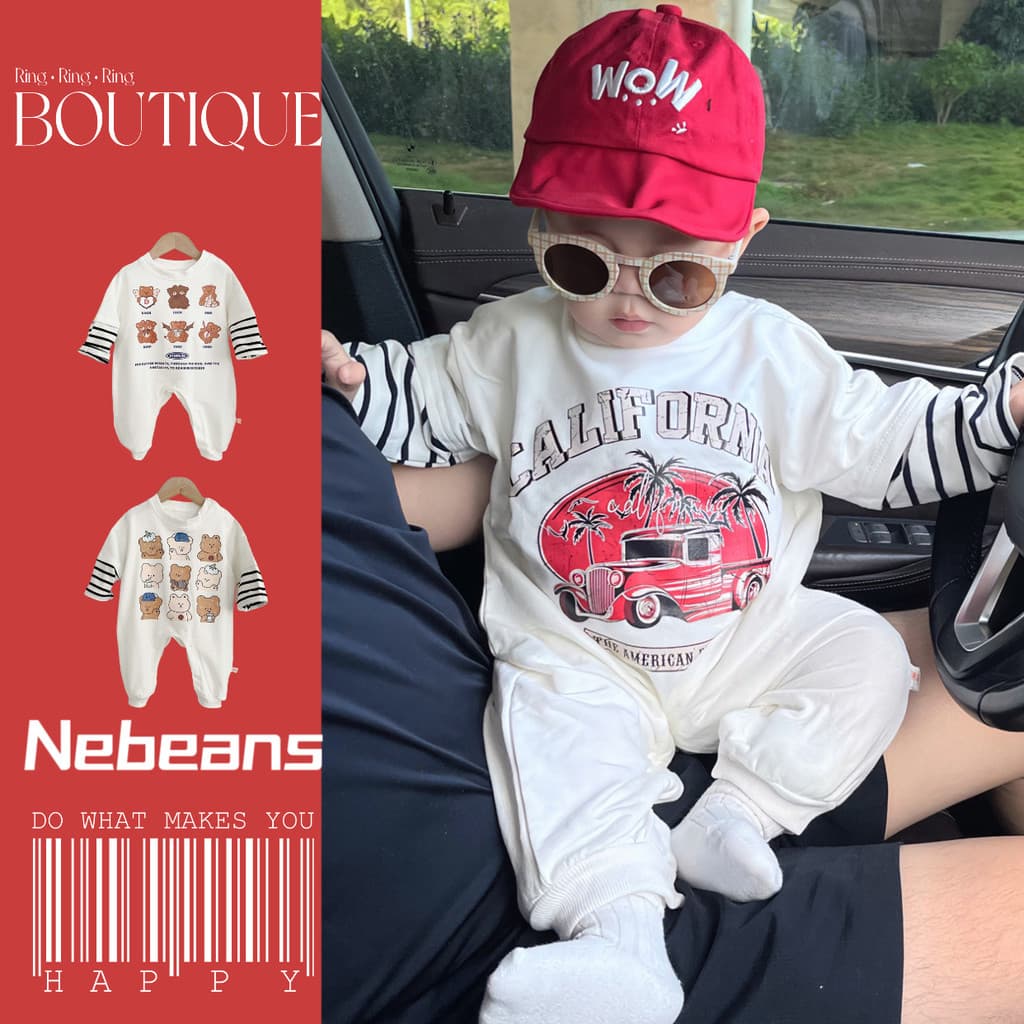 Macacão de bebê americano Retro manga comprida macacão primavera outono bebê passeio moda macacão bebê recém-nascido mac