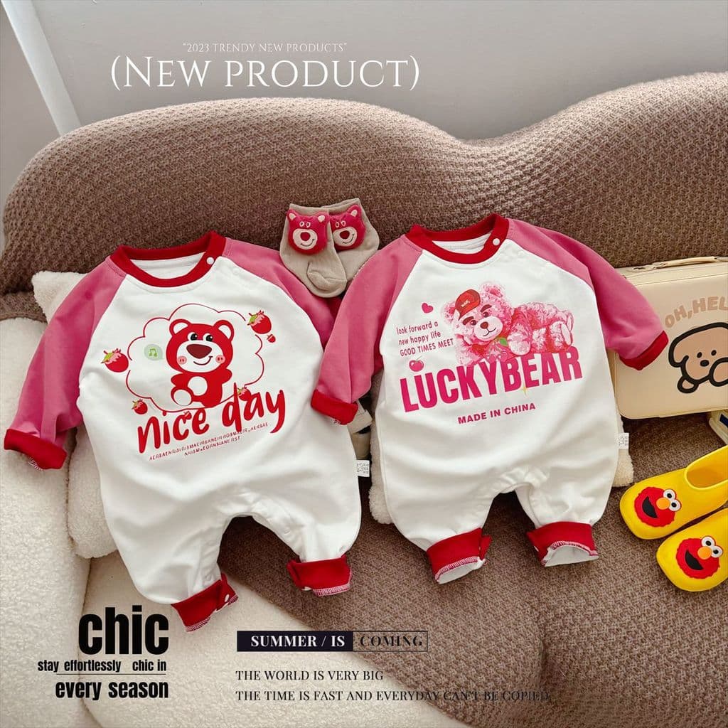 Macacão de bebê primavera outono dos desenhos animados bonito macacão roupas de passeio do bebê cem dias mês inteiro mac