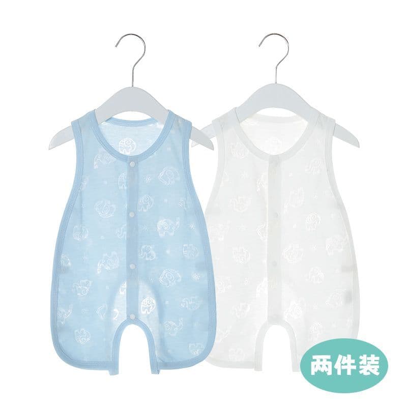 Bebê aberto virilha Pipa macacão verão bebê barriga macacão recém-nascido verão sem mangas macacão pijamas