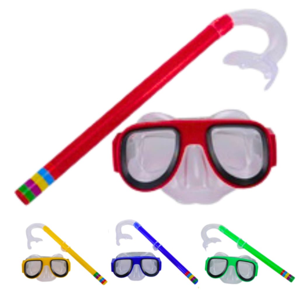 Kit Óculos Mergulho + Snorkel Infantil Juvenil Silicone Natação Piscina Banho e Praia