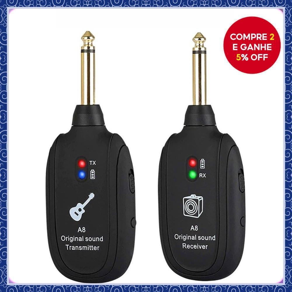 P10 Receptor/Transmissor Sem Fio para Guitarra, Adequado para Captador de Baixo, Captador de Guitarra Elétrica e