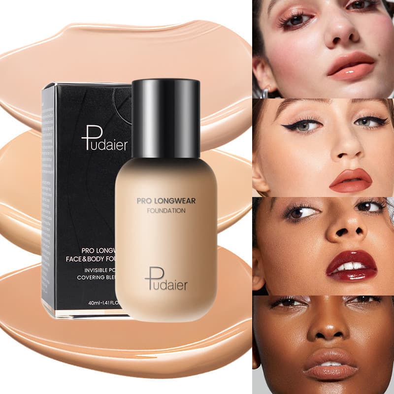 Base líquida corretiva de longa duração, 40 cores, contorno Facial, amarelo, preto e branco, controle de óleo, creme bb