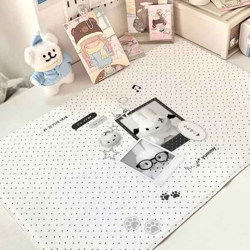 Bonito Miffy coelho algodão linho tapete de mesa ins estilo coreano menina coração dormitório quarto fundo manual decora
