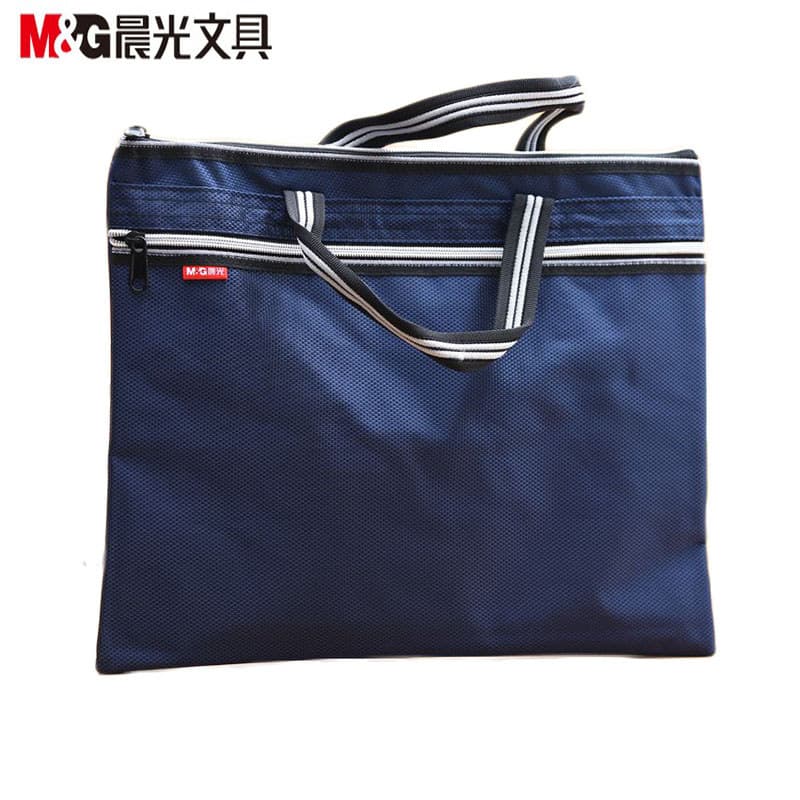 Chenguang estudante sacola de duas cores Jacquard sacola conferência pasta à prova dwaterproof água zíper saco arquivo 9
