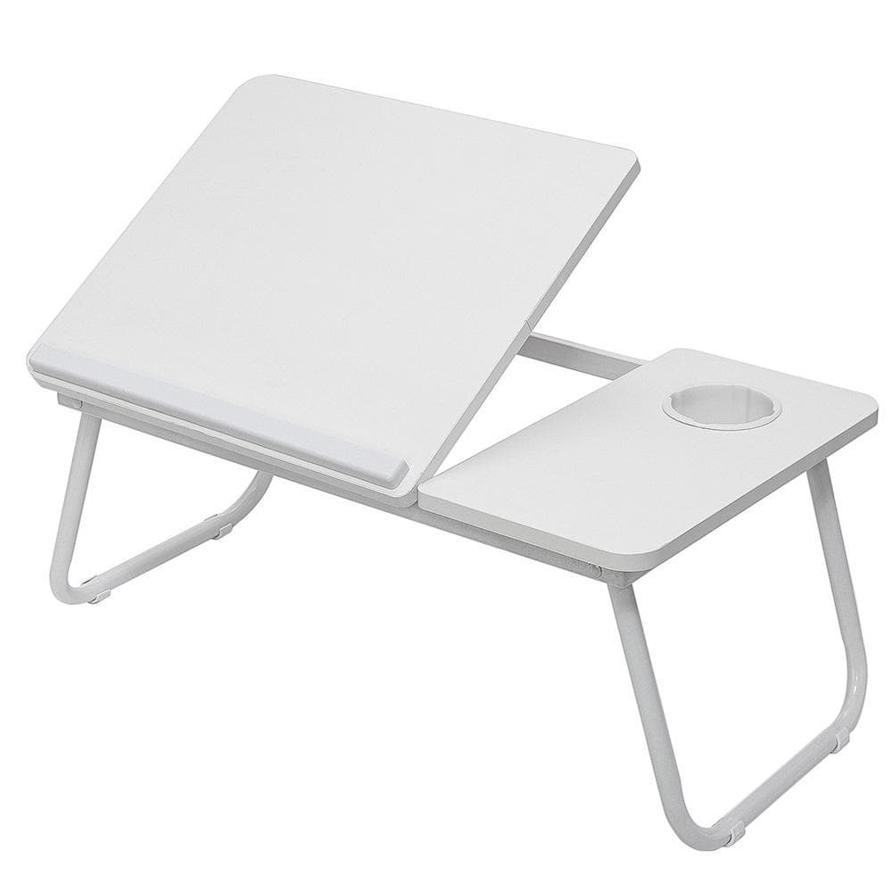 SUPORTE PARA NOTEBOOK MESA EM MADEIRA CAMA AJUSTAVEL MULTIFUNCIONAL SOFA APOIO HOME OFFICE DOBRAVEL BRANCA