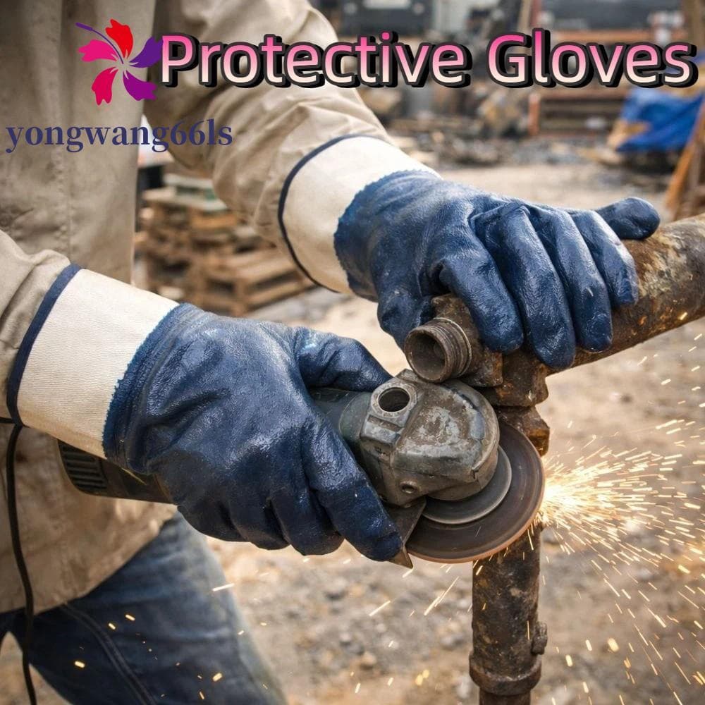 Luvas De Trabalho YONGWANG , Proteção Antiderrapantes Resistentes A Óleo Reparo Automático Grossas À Prova D'água