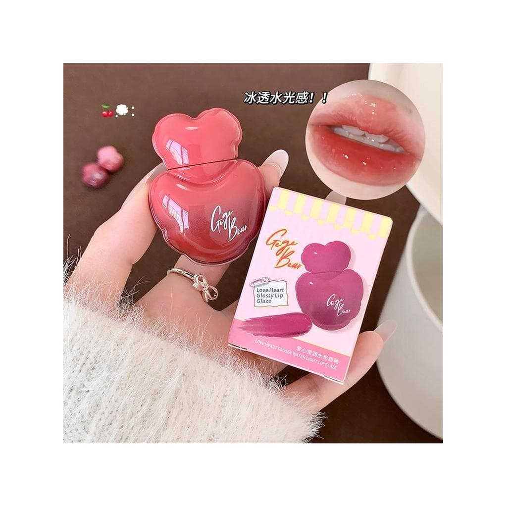 Gegebear gegebear pequeno urso amor coração hidratante brilho labial Nude espelho luz maquiagem Pseudo maquiagem claream