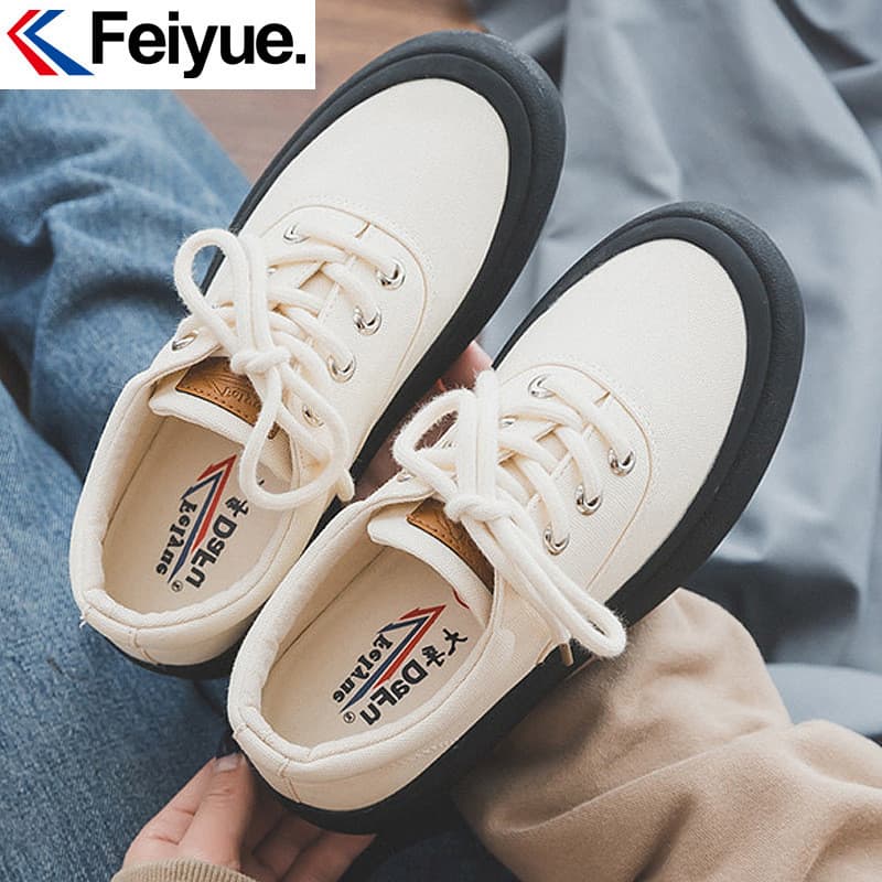 Feiyue pão sapatos All-Match sapatos de lona feminino 2023 primavera respirável moda baixo-Top confortável sapatos casua