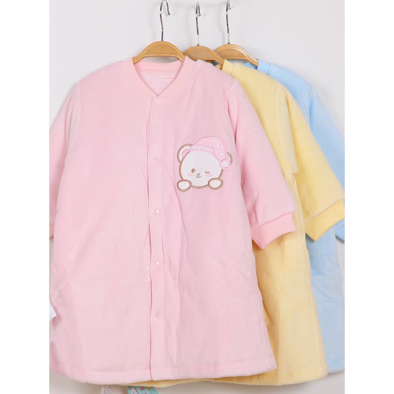 Infantil acolchoado camisola pijamas inverno engrossado Cosiner cristal velo roupas do bebê casa Robe puro algodão saco