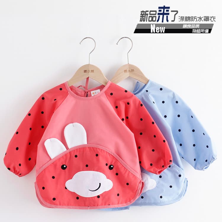Crianças macacão bonito do bebê Anti-vestir bebê crianças comendo roupas crianças bolsos de arroz à prova dwaterproof ág