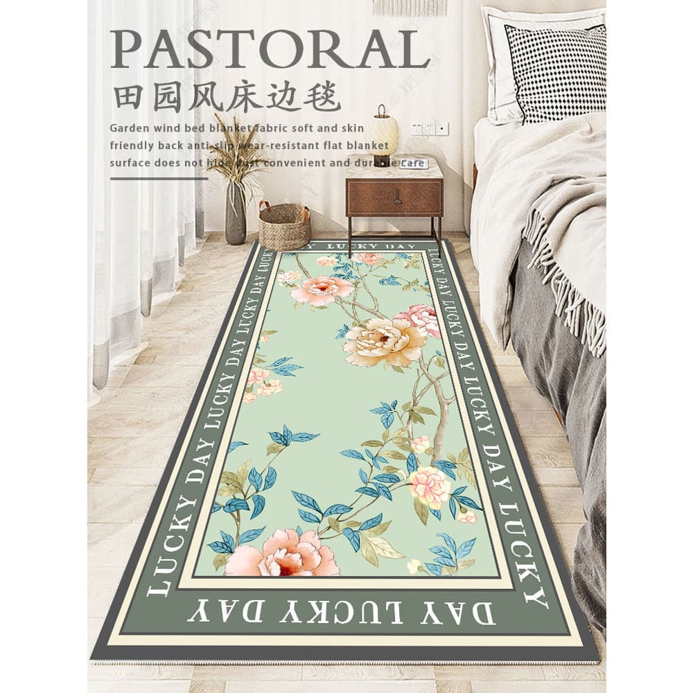 Tapete quarto cabeceira moderno simples ins Pastoral menina vestiário Bay janela tapete sala de estar mesa café estilo s