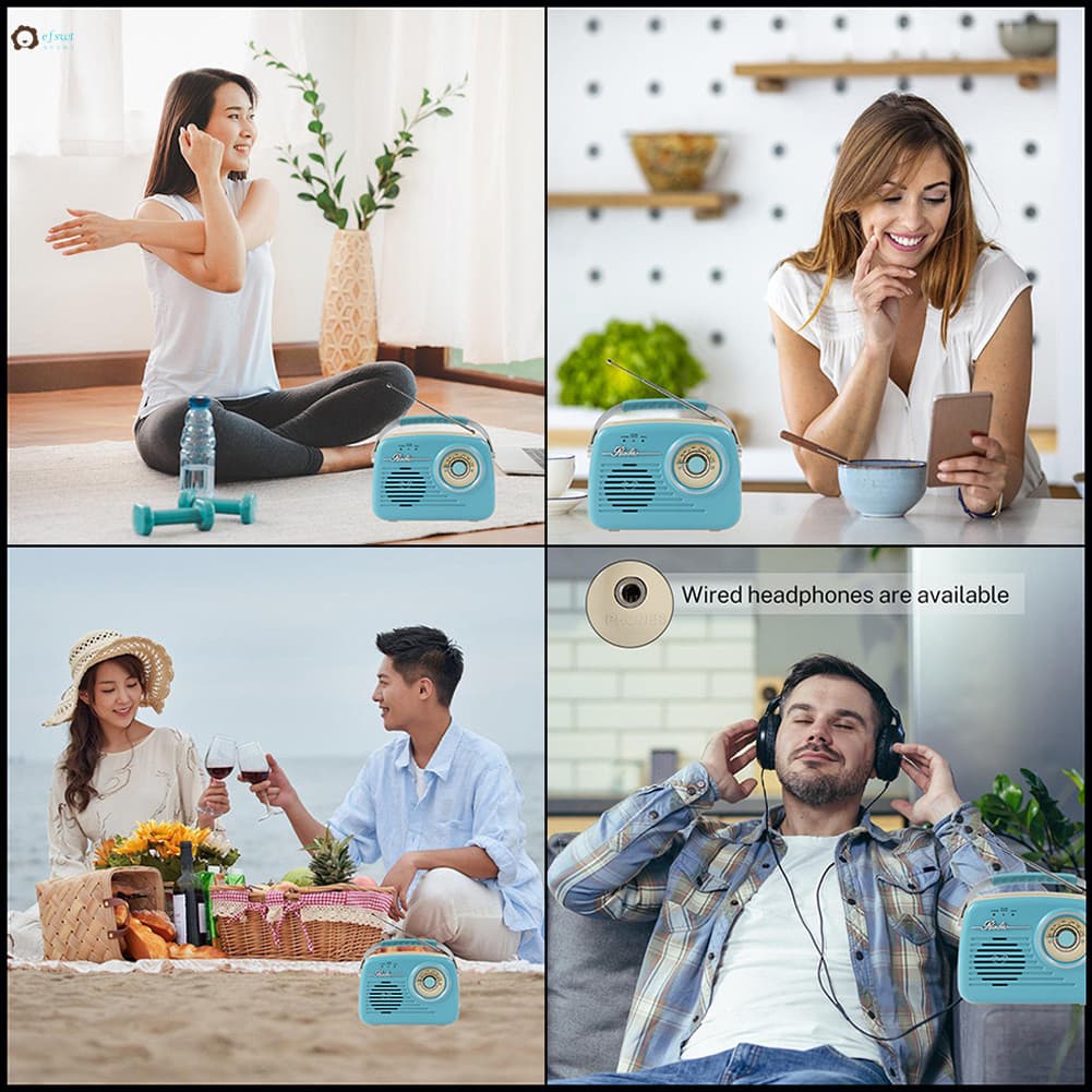 Alto-Falante De Rádio Bt Vintage Com Reprodução Usb , Som Superior , Saída De Graves Rico , Acessório Elegante De Mesa D