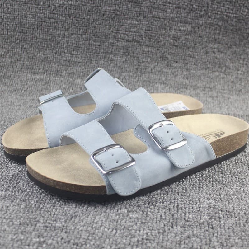 Verão Flip-Flops meninas sandálias cortiça casal chinelos homens mulheres mesmo estilo fivela elástica absorção de choqu
