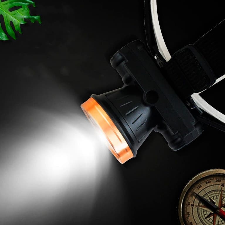 Lanterna de cabeça Led recarregavel USB dourado
