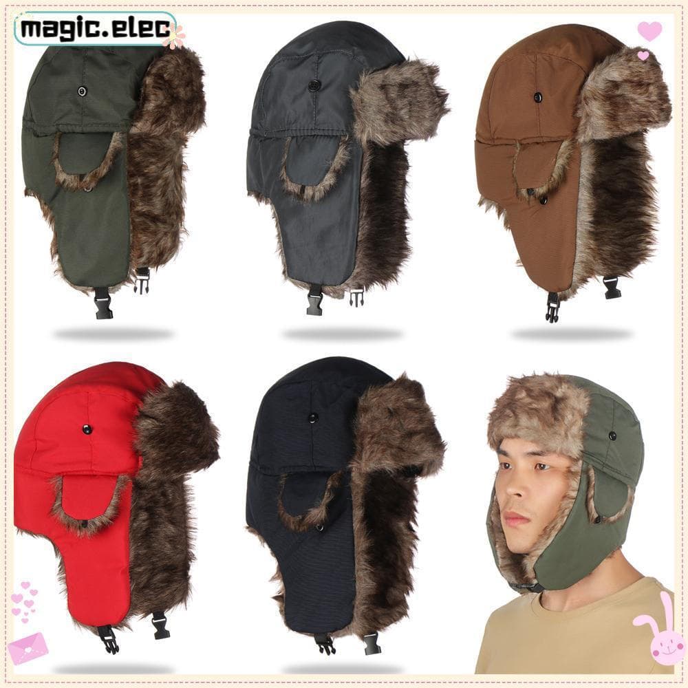 MAGIC Russo Ushanka Trapper Fur Homens Mulheres Boné De Inverno