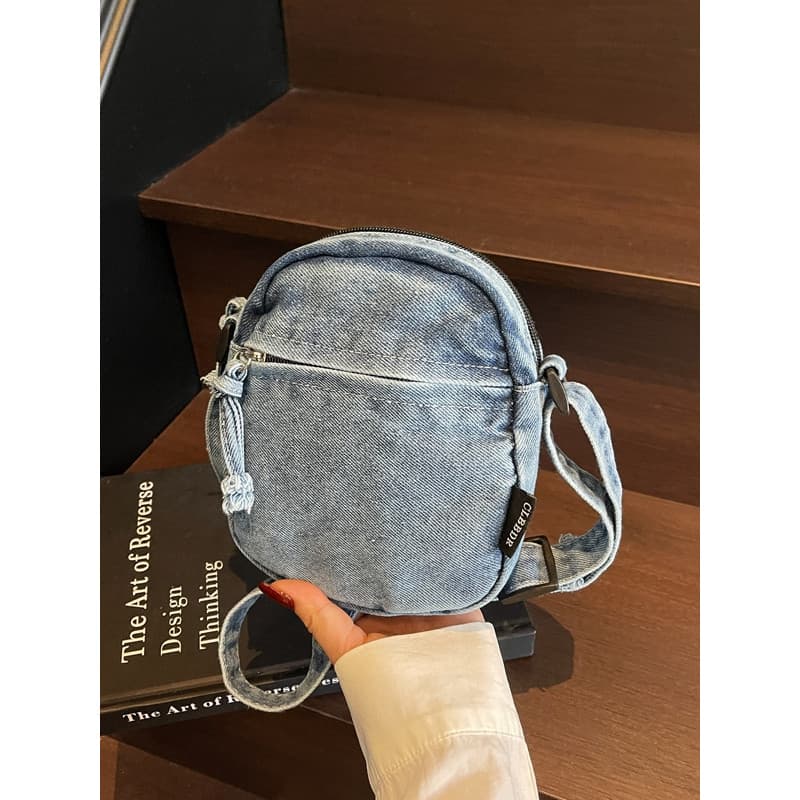 Ins Retro denim bolsa de ombro versão coreana Casual lavado denim saco do mensageiro viagem saco do telefone móvel peque