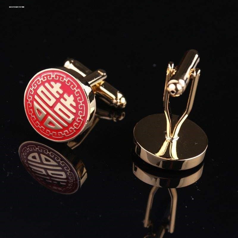 Abotoaduras abotoaduras masculinas casamento palavra feliz homens camisa francesa botões terno manguito Studs High-End b