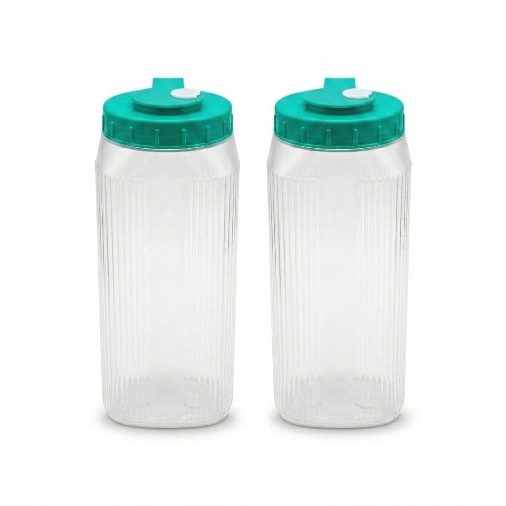 Kit 2 Garrafas Para Água Suco Geladeira 1 Litro Tampa Flip Top