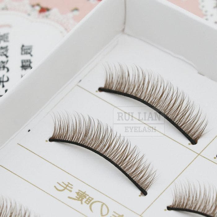 Puro artesanal cílios postiços estilo marrom alta simulação Natural realista cílios postiços cruz grossa high-End cílios