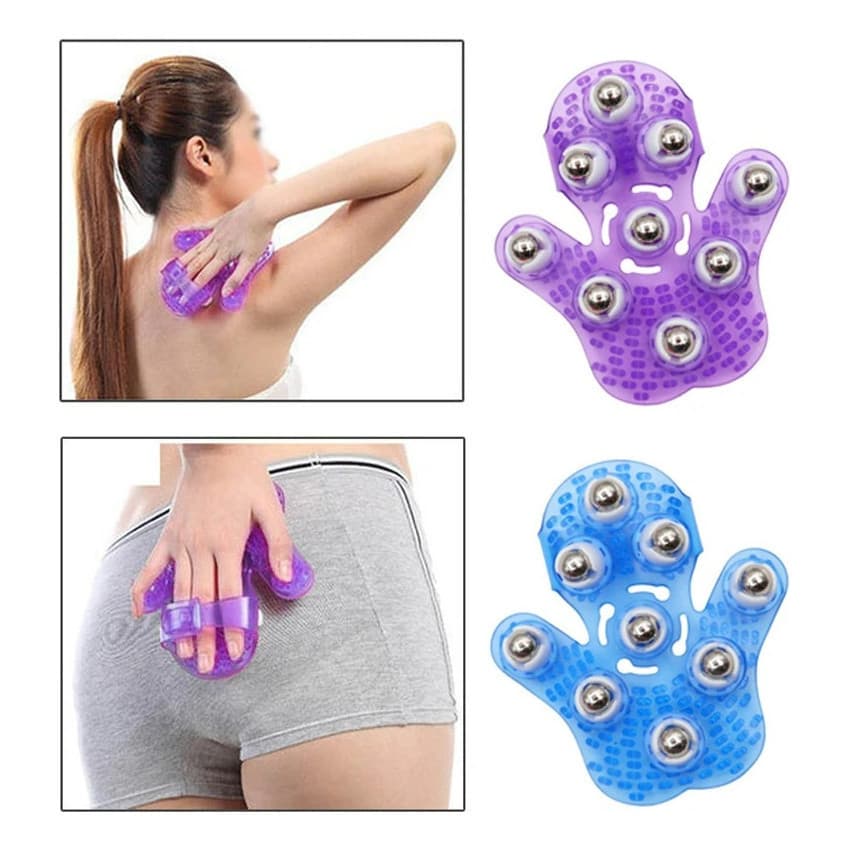 Luva Massageadora Muscular 9 Esferas 360 Corporal Pernas Corpo Circulação Fisioterapia Estímulo Circulatório Bem Estar