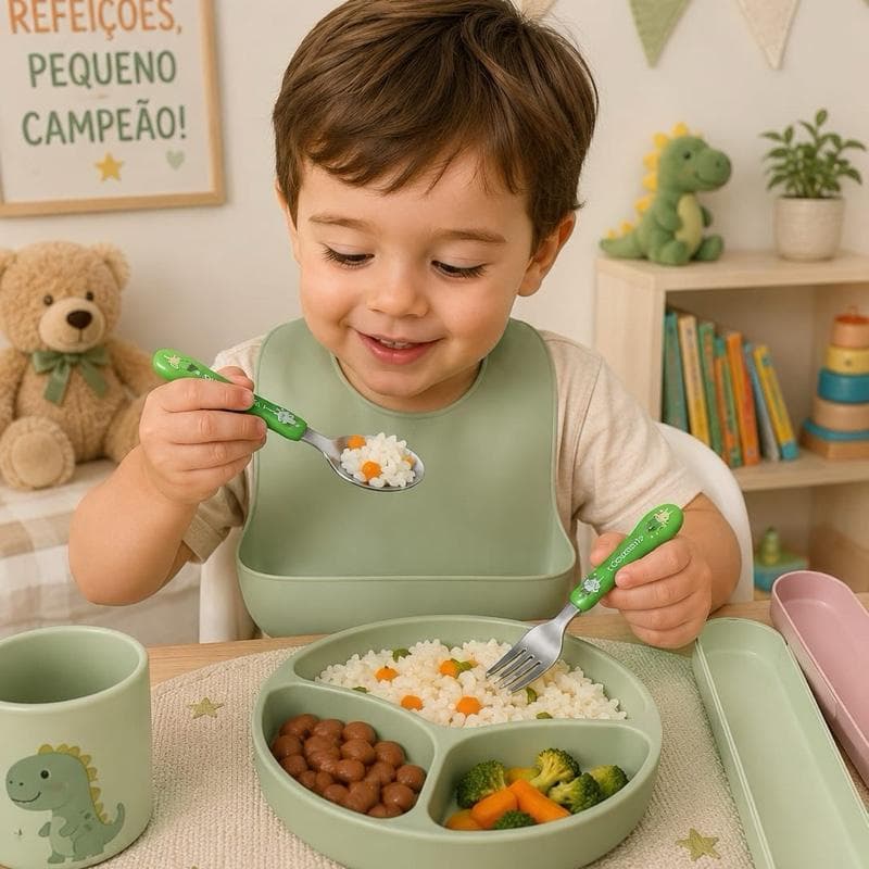 Kit Talher de Inox  com Estojo Colorido , Lancheira, viagem