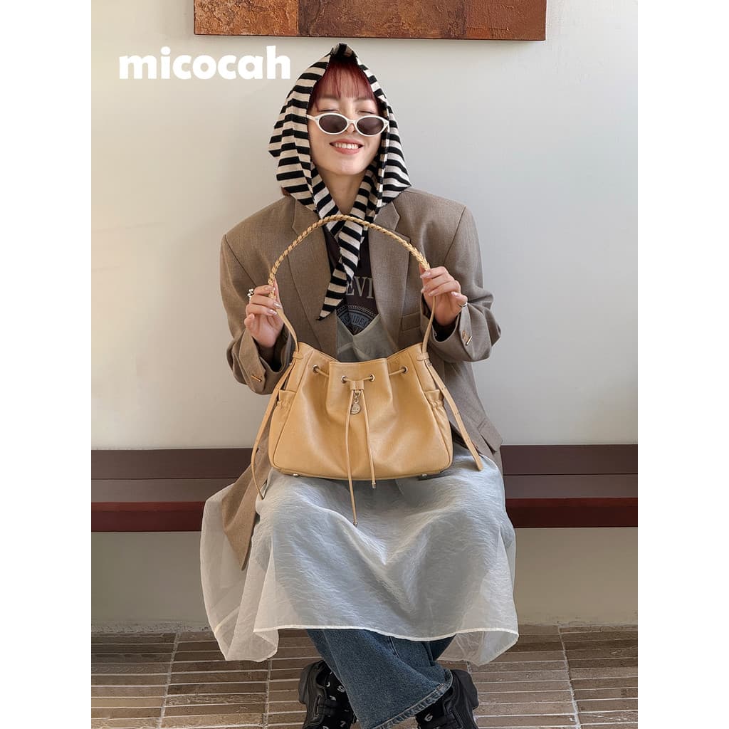 Micocah {Seoul Travel} Sacola All-Match Bolsa de Ombro Commuter de Grande Capacidade Bolsa Feminina Bolsa Mensageiro Nic