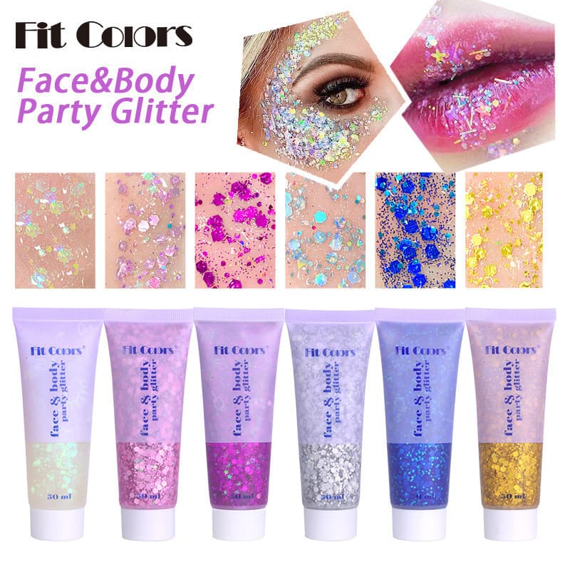 Cross-Border Gel sem cola lantejoulas sereia escala rosto corpo palco maquiagem brilhante sombra Glitter lantejoulas maq