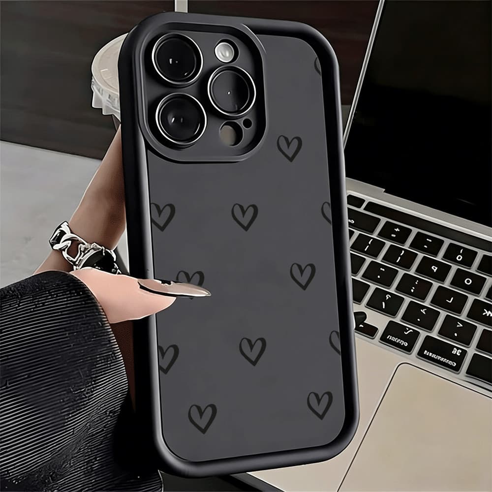 Capa De Telefone Para IPhone 13 15 11 XR 12 14 16 17 Normal Ar Plus Pro Max Oco Amor Capinha