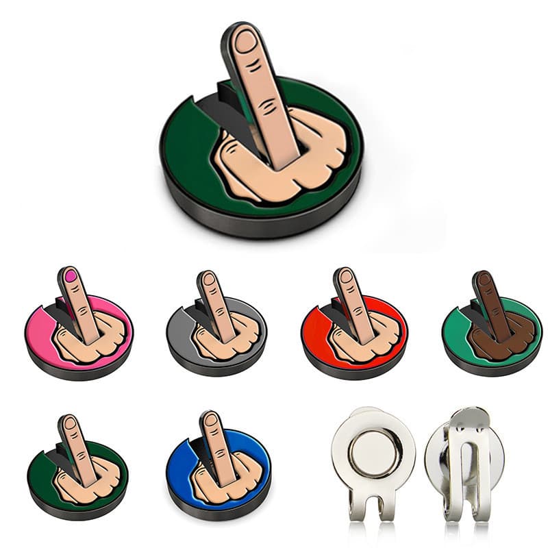 Novo clipe de chapéu de golfe marca de golfe 25mm moeda redonda Vertical dedo médio posição marca com ímã venda quente 6