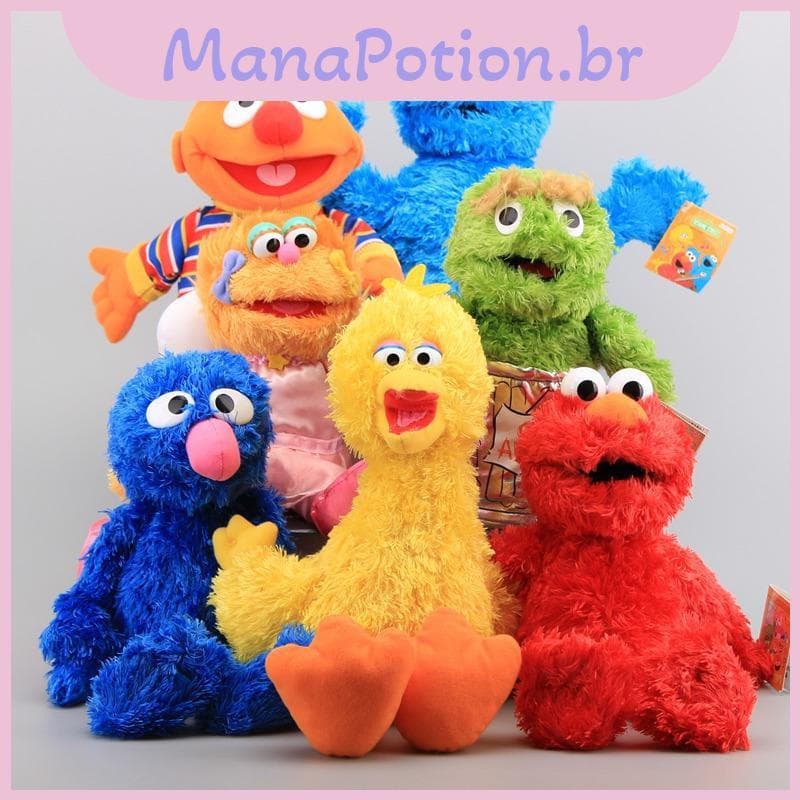 Alta Qualidade Vila Sésamo Pelúcia Elmo Zoe Ernie Oscar Biscoito Grover Nwt Brinquedos Pássaro