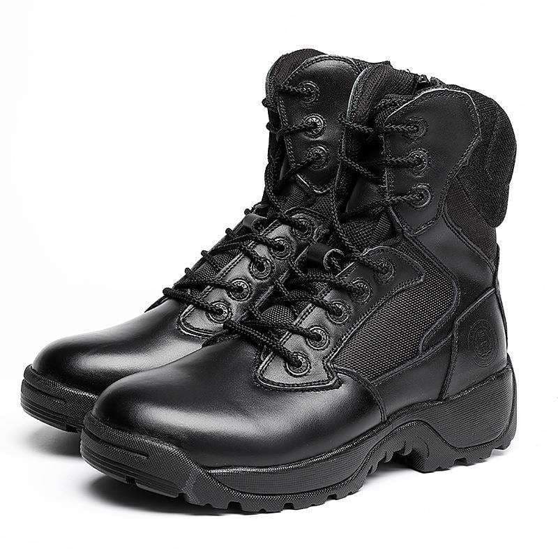 Novo estilo botas de treinamento de combate sapatos de algodão couro antiderrapante quente inverno algodão à prova de fr