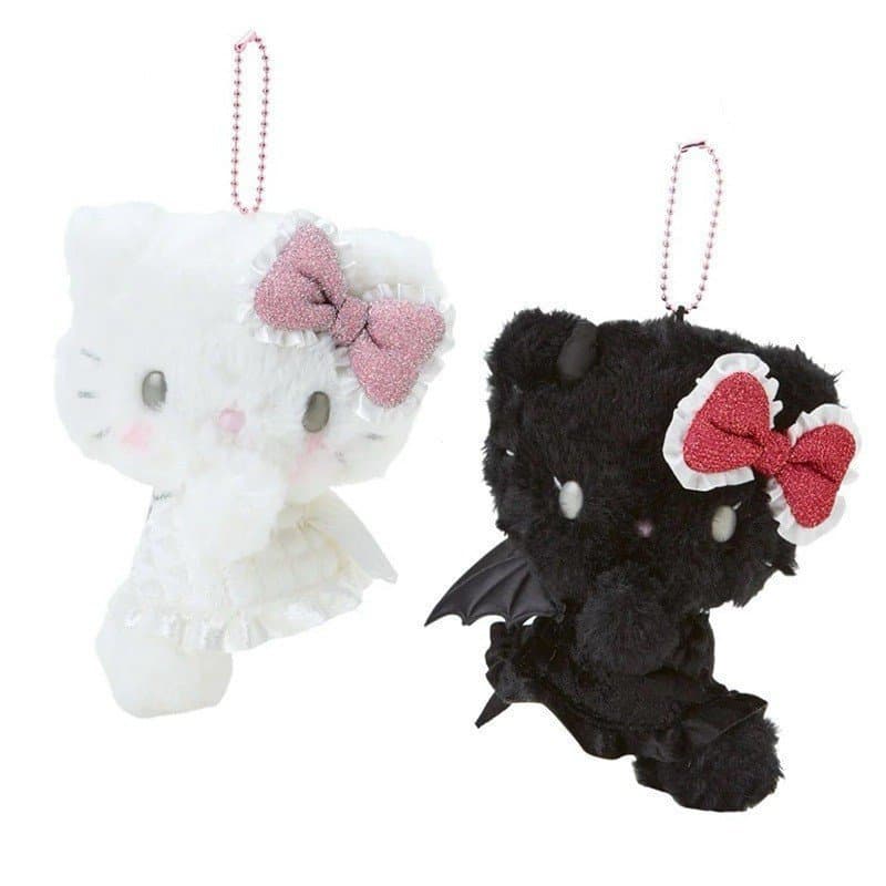 Chaveiro de Pelúcia da Série Anjo e Demônio da Sanrio Hello Kitty, Pendente de Pelúcia KT, Brinquedo de Boneca de Desenh