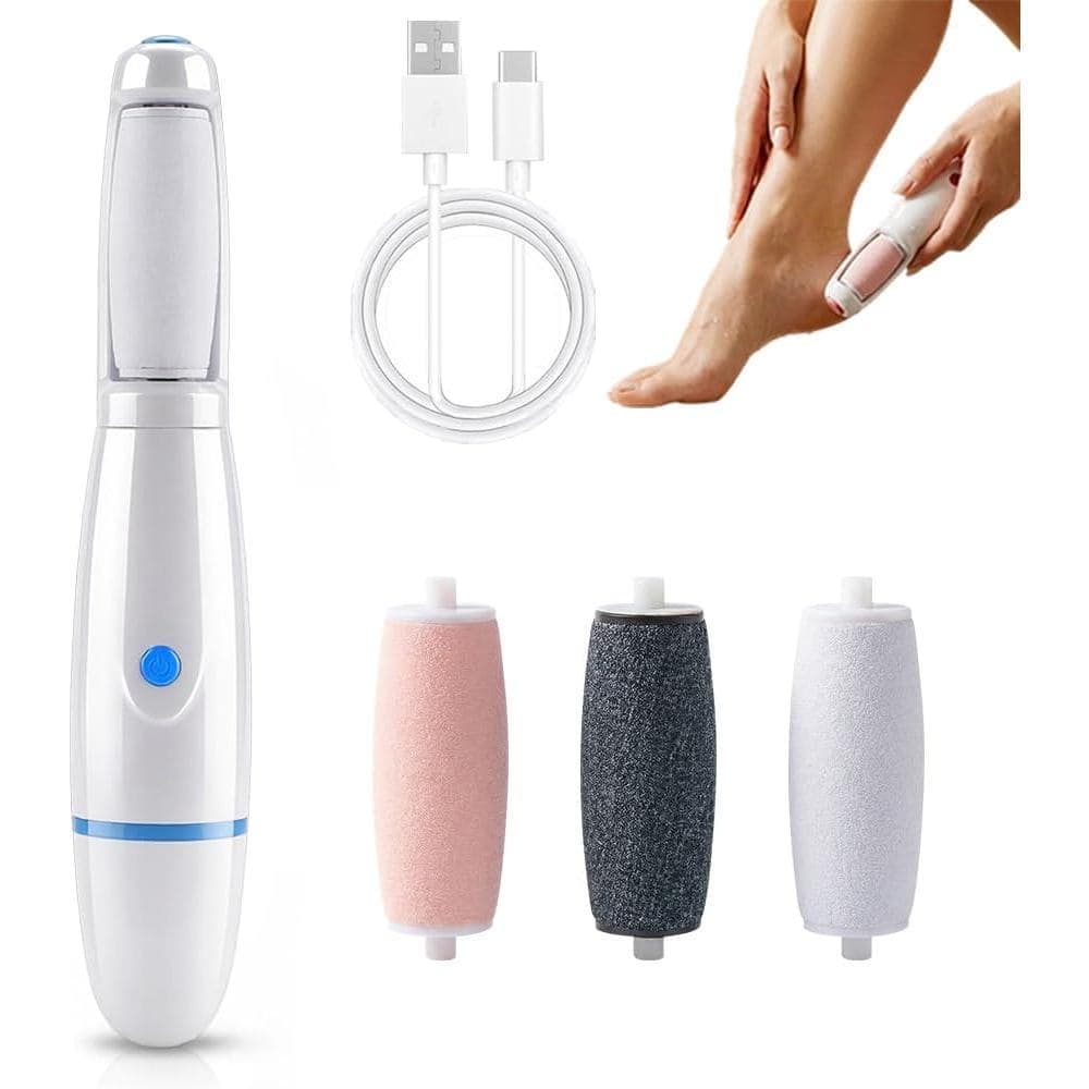 Removedor de Calos Elétrico para os Pés, Recarregável, com 3 Cabeças de Moagem, Lixa Elétrica para Pedicure, para Pele S
