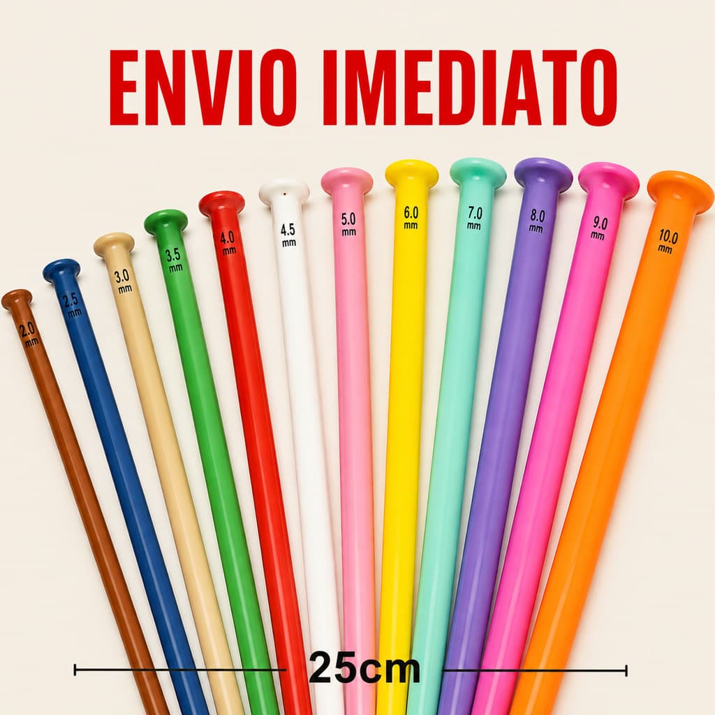 Agulha de Tricô Plástico 25cm Circulo Tamanhos Dirversos - Tricô manual/Artesanato