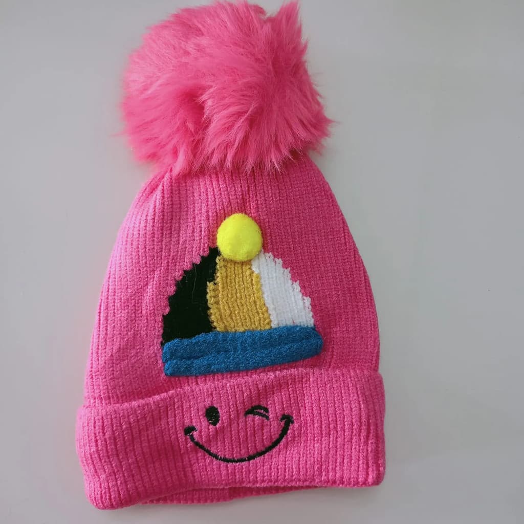 Touca Gorro Infantil Forrada Menino Menina Pompom Inverno