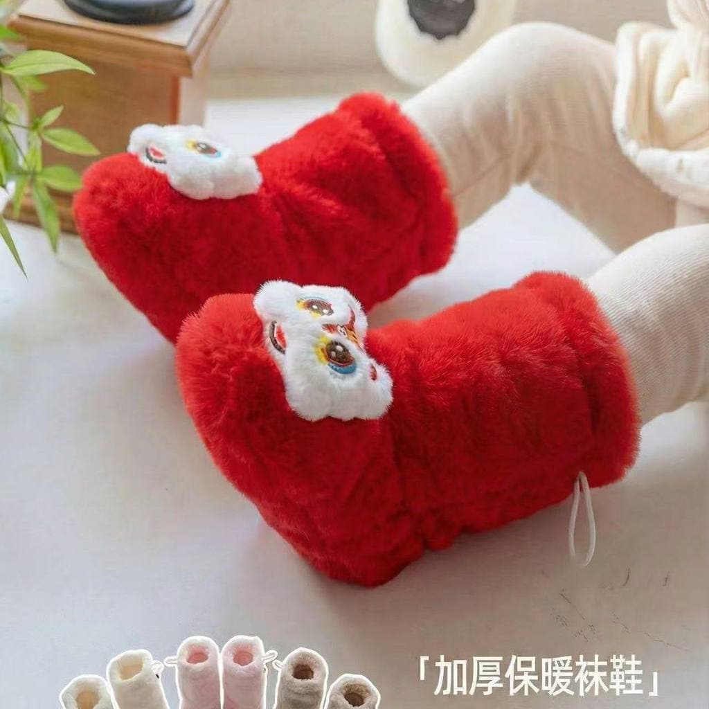 Calçados para bebês outono inverno meias cano médio forro de lã meias para recém-nascidos meias para bebês